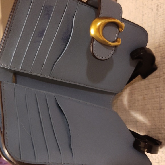 COACH TABBY WALLET BLUE GRAIN LEATHER GOLD TONE C 5 X 3 GUC - Picture 8 of 11